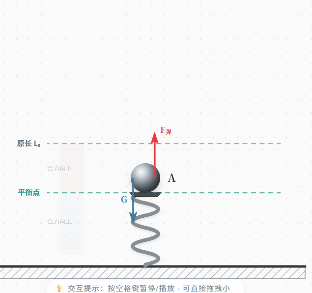 弹簧与小球受力及能量分析
